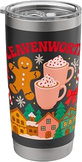 Leavenworth Washington Holiday Village Winter Scene Stainless Steel Insulated Tumbler