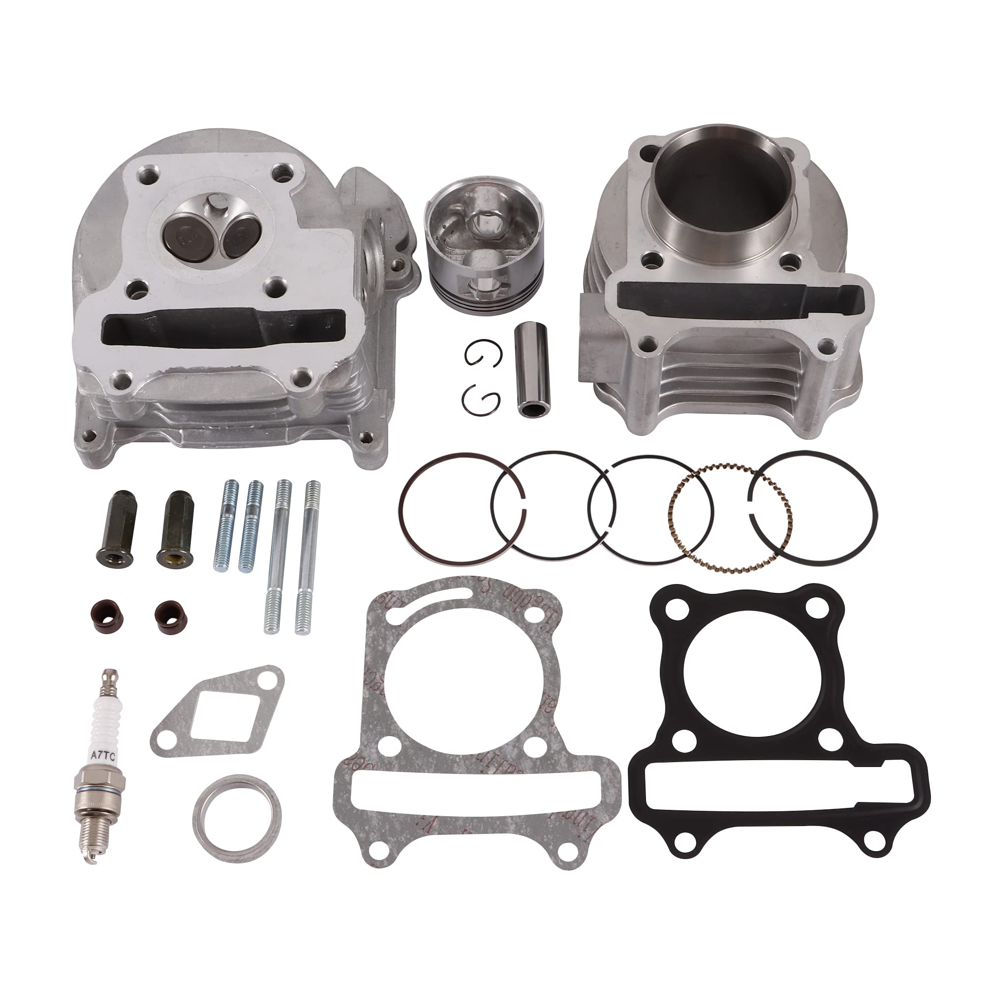 GOOFIT 47mm Big Bore Chinese Scooter Cylinder Kit Cylinder Heads Remplacement pour GY6 80cc 139QMB ATV Scooter Moped Motor Scooter Moped Kart