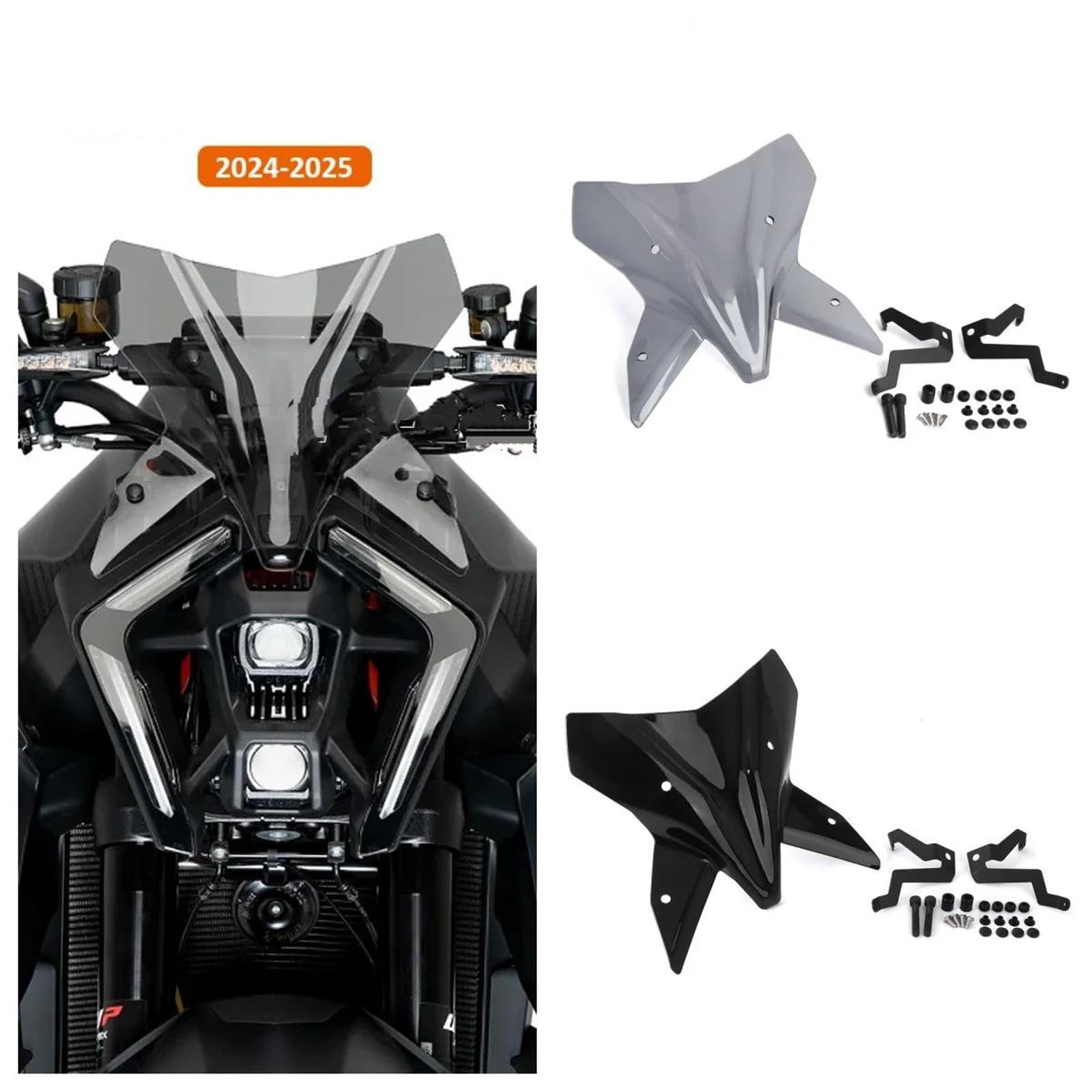 Cupolino Per Moto Per 1390 Super Duke R EVO 2024 2025 Anteriore, Deflettori Vento, Schermo, Visiera, Carena Cupolino Paravento