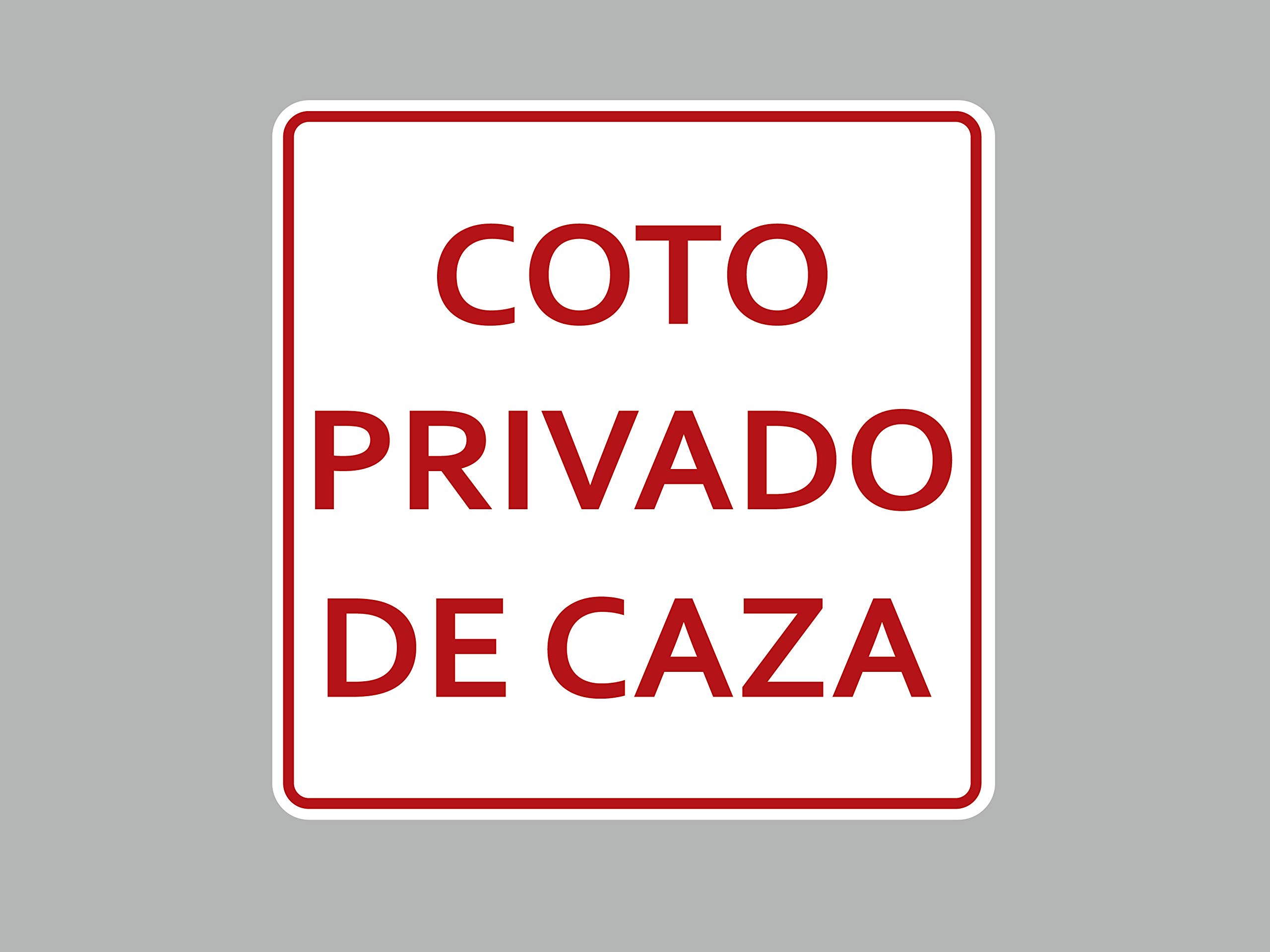 Oedim Pack 10 Señal de Coto Privado de Caza Rojo | 40x40cm | Finca Privada, Coto Privado, Caza Rojo Activa | Señaletica en Material Aluminio Blanco Resistente de 3mm | Duradera y Económica