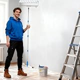 Zestaw wałków malarskich, zestaw wałków do farby 45 cm, zestaw dużych wałków do farby z 6 rolkami, regulowana rama, 160 cm zdejmowany drążek i duża taca, do ścian i sufitów
