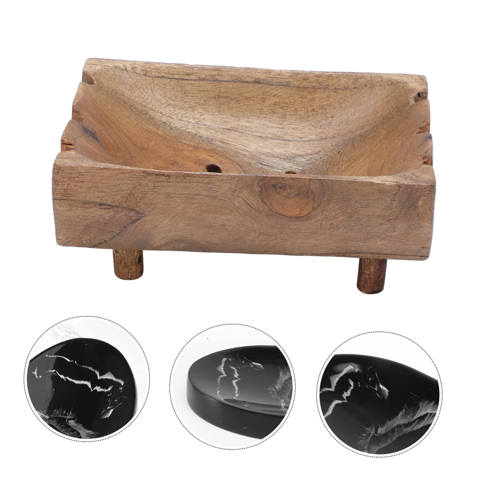 Happyyami Jabonera de Madera Pequeña Diseño Natural Mantiene el Jabón Limpio y Previene la Proliferación de Sustancias Dañinas para Baño