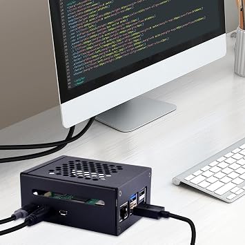 GeeekPi Raspberry Pi 5 Metal Case, Support PCIe M.2 NVMe SSD Shield Top X1001 / X1003 / X1000 / N04 / N05 & Raspberry Pi 5 Active Cooler