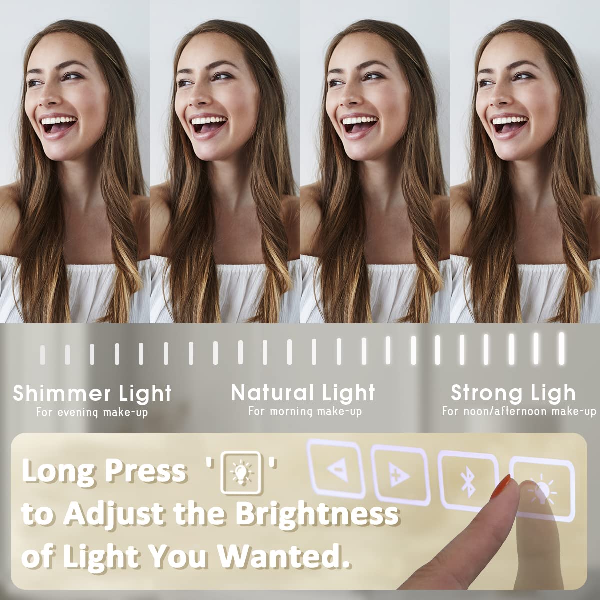 Buy MISAVANITY Bluetooth Makeup Vanity Mirror with Lights, 27.6x22.9in