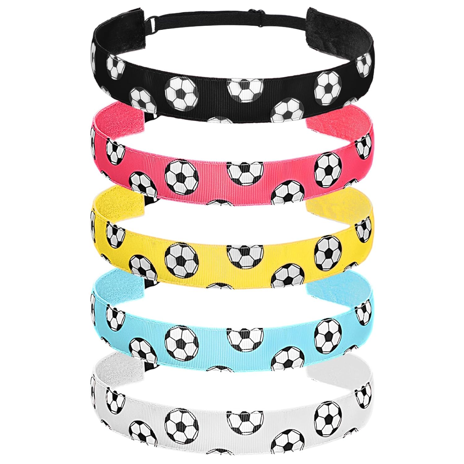 5 Pcs Soccer Headbands For Girls Non-Slip Soccer Headband...