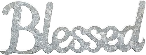 Miniatura 8 de Sintosin Letreros de madera rústica con texto en inglés Thankful Grateful Blessed para decoración del hogar, decoración de pared blanca para sala de