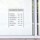Vinyl Wall Decal - Custom Business Hours - From 0&period;5" to 12" each - Modern White Informative Sign for Store Front Restaurant Business Building Shop Indoor Outdoor Decor &lpar;Black&rpar;