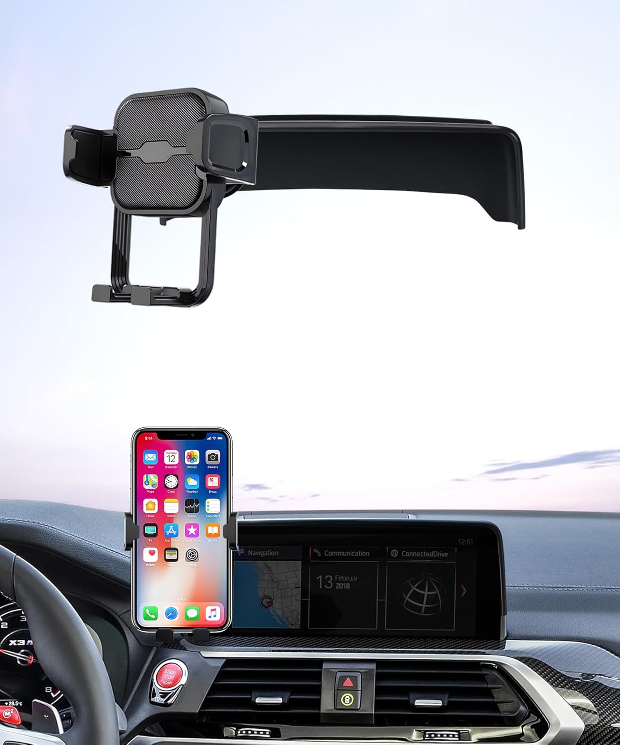 Car Phone Holder for 2018-2021 BMW X3 / 2019-2021 BMW X4, 360° Rotation, 10.25/10.3 inch Screen Fixed Clip, Auto Accessories Navigation Bracket, Interior Decoration Mobile Phone Mount