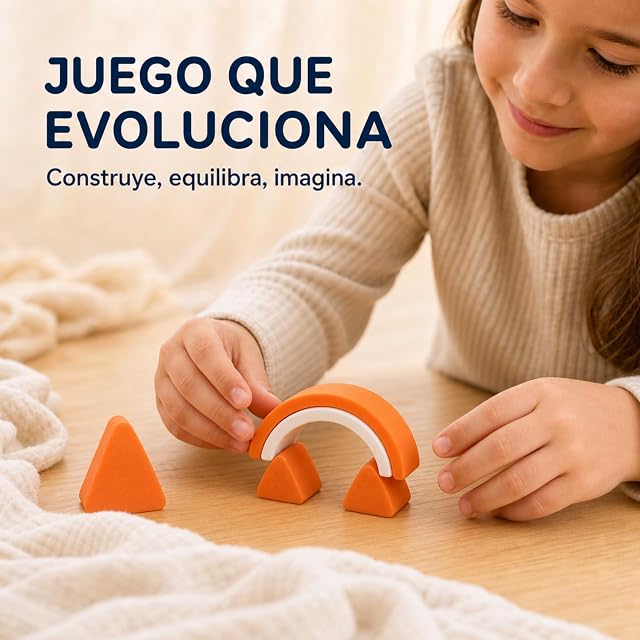 Foto 5 de 8 de Weibo - Naranja de Construcción Libre de Silicona Alimentaria - Juguete Sensorial Montessori