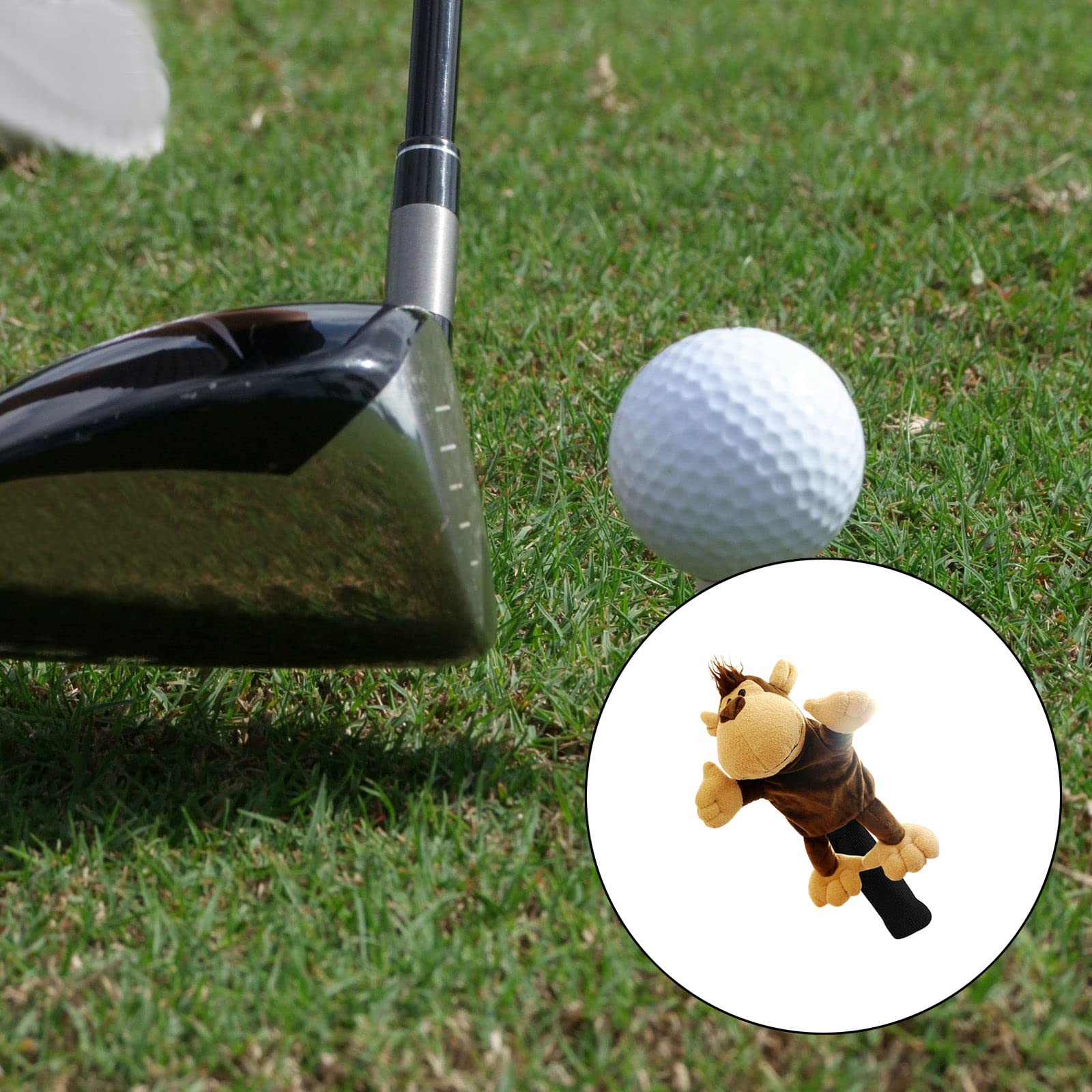 SM SunniMix Novelty Golf Club Headcover Soft Animal Wood Driver Head Cover Dust Proof Portable Funny for Women Men Golfer Monkey - Image 3