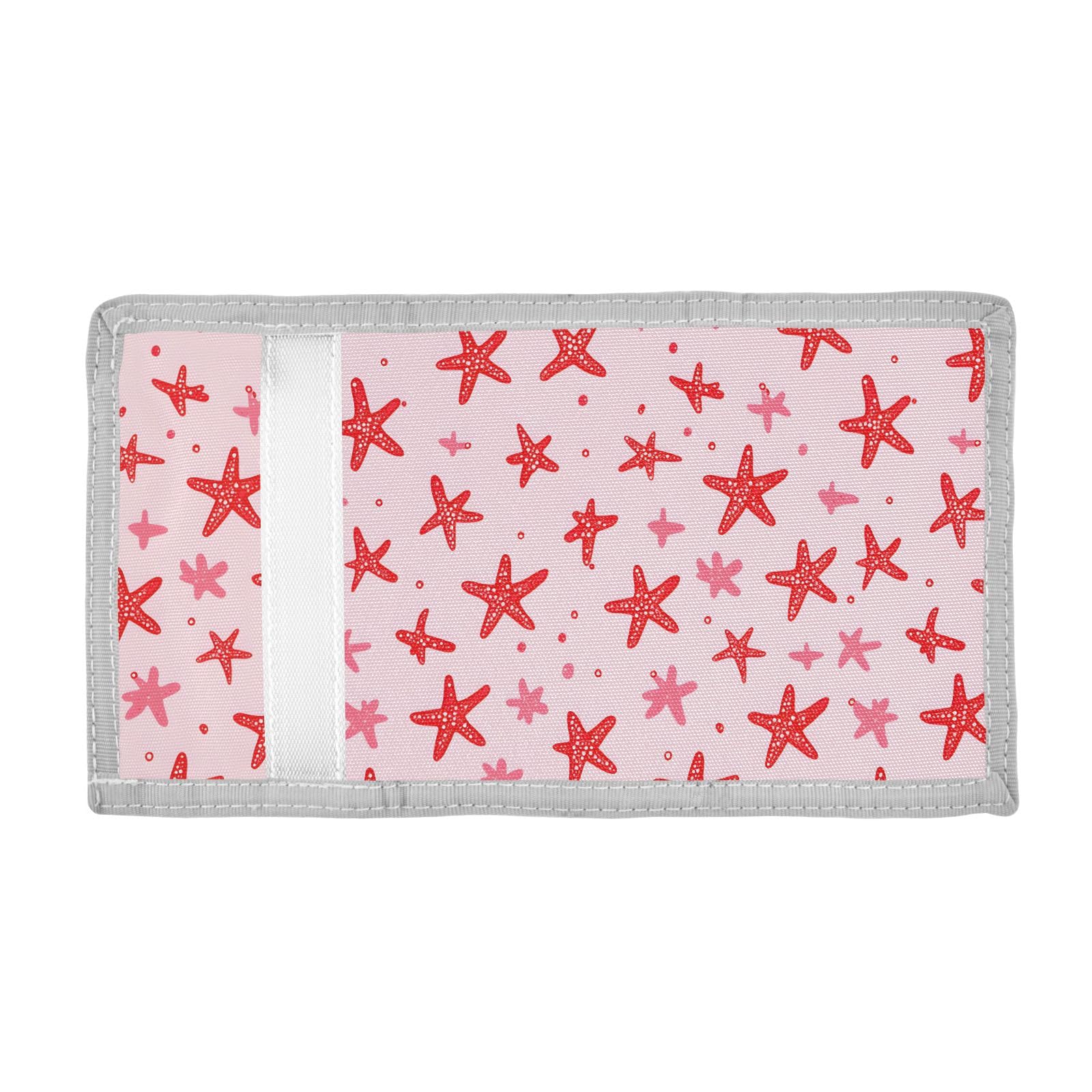 ALAZA Kids Wallets for Boys Girls Toddler Trifold Wallet Children Small Red Starfish with Zipper Coin Pocket