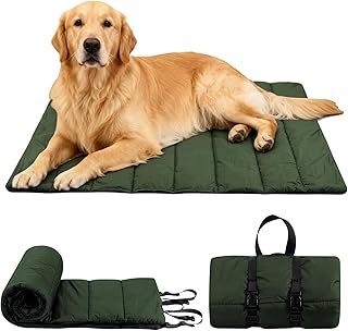 Hundedecke Für Unterweg 110×68 cm, Hundedecke Wasserdicht und rutschfeste, Hundebett Waschbar, Faltbare und Tragbar Hundematte für Hundekiste Reise Camping Outdoor (Grün)