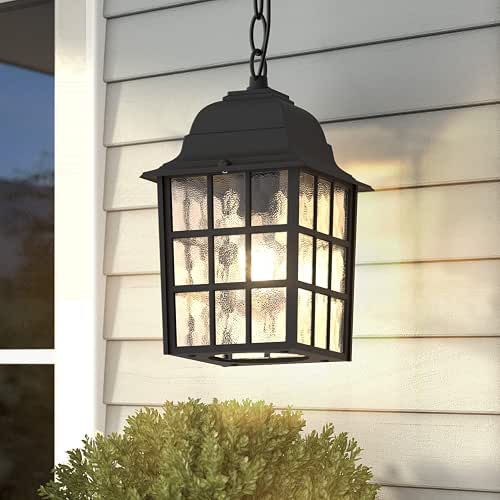 Outdoor Pendant Light, Exterior Ceiling Hanging Lantern Porch Light with