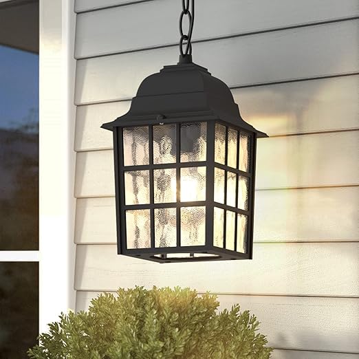 Aoceley Outdoor Pendant Light, Exterior Ceiling Hanging Lantern Porch