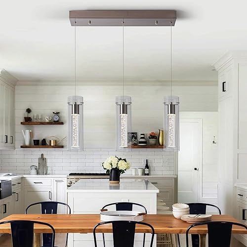 Miniatura 33 de Lámpara de techo colgante, iluminación LED de cocina, luces colgantes de cristal para isla de cocina, lámpara colgante de cocina moderna con vidrio