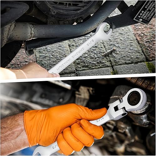 Miniatura 7 de B4B BANG 4 BUCK Llave de trinquete 916, llave combinada de trinquete de cabeza flexible, grado industrial, 72 dientes, caja de trinquete de 12