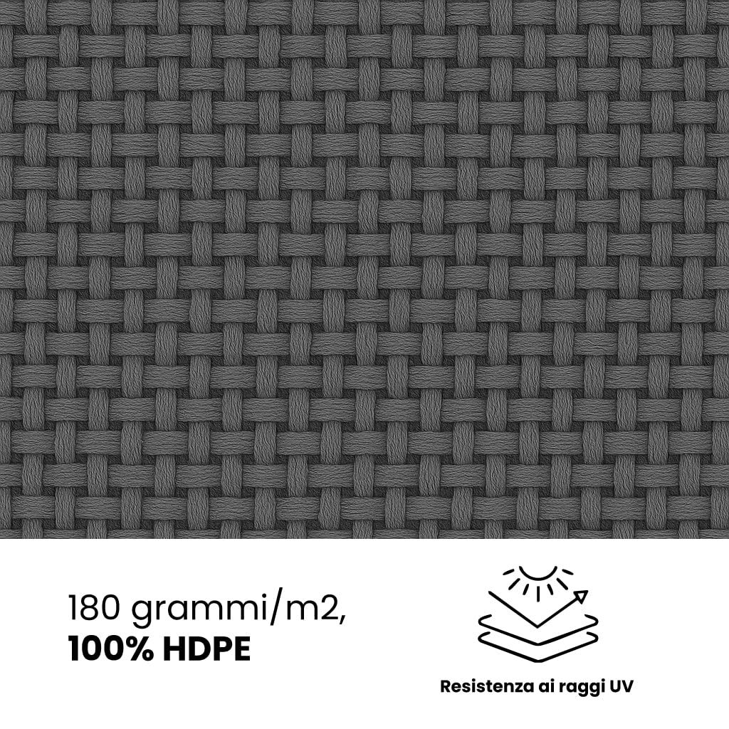 Brigros - Vela Parasole Triangolare HDPE 180g/m² Resistente Raggi UV con Anelli D Acciaio Inox, Tenda Vela Ombreggiante 3x3x3m, 4x4x4m, 5x5x5m, Telo Parasole Per Esterni (Grigio, 5x5x5)