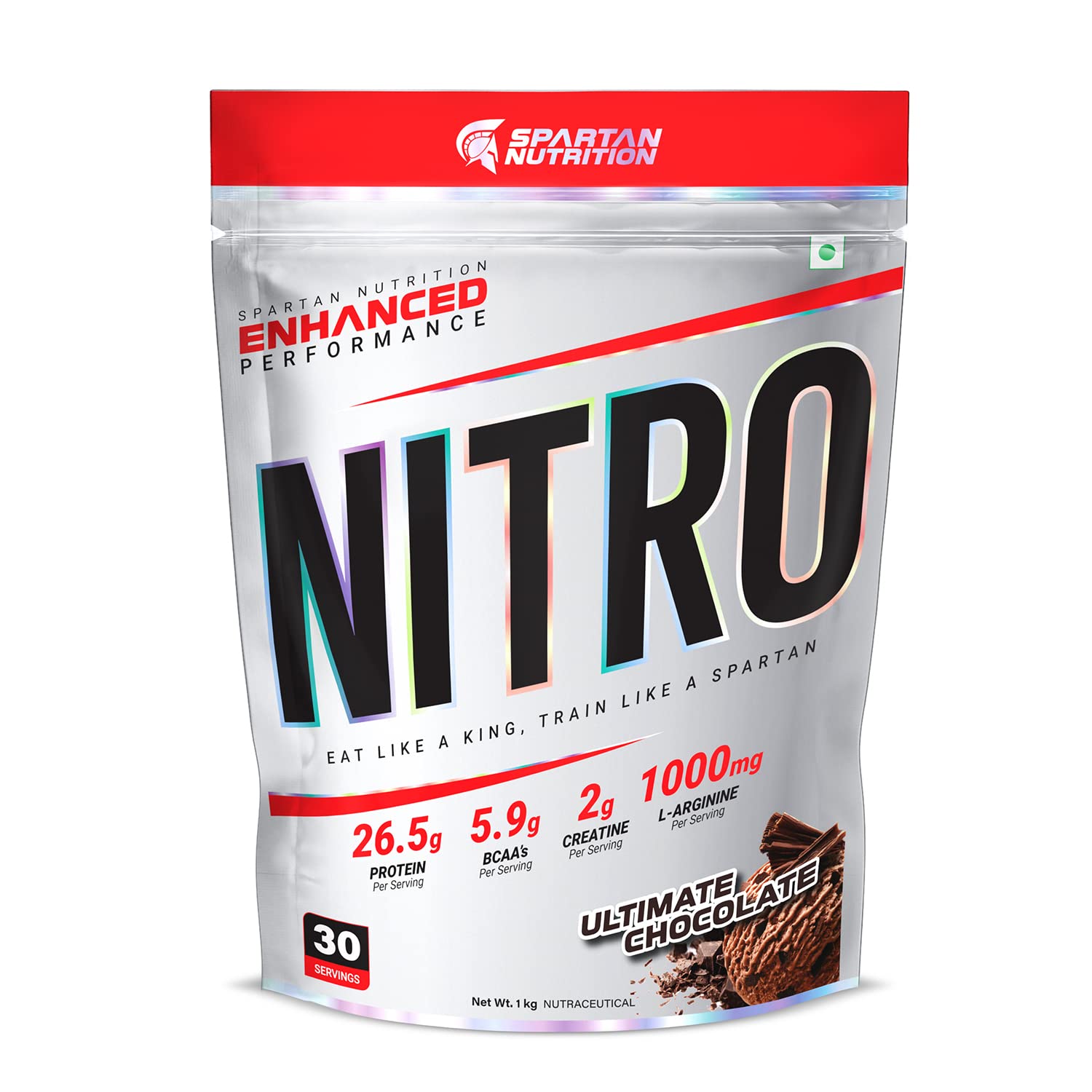 Spartan Nutrition Enhanced Nitro Whey For Enhanced Lean Muscle, Strength & Recovery, 1kg (30 Servings) - Ultimate Chocolate (B09YV7PWPB) Amazon Price History, Amazon Price Tracker