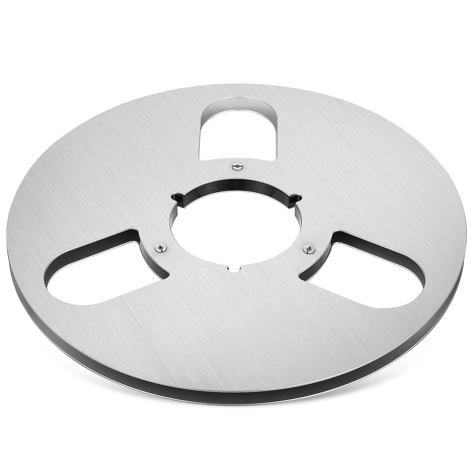 SHINEOFI Tonbandspule aus Aluminiumlegierung in Silber mit Präzisen Maßen und Drei Loch Design zur Ordentlichen Aufwicklung von Bändern und Kabeln für Tonbandgeräte