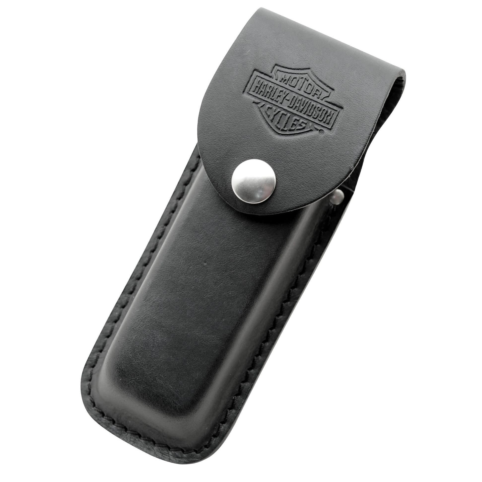 CASE XX Harley Davidson Large Black Leather Belt Sheath for Pocket Knives