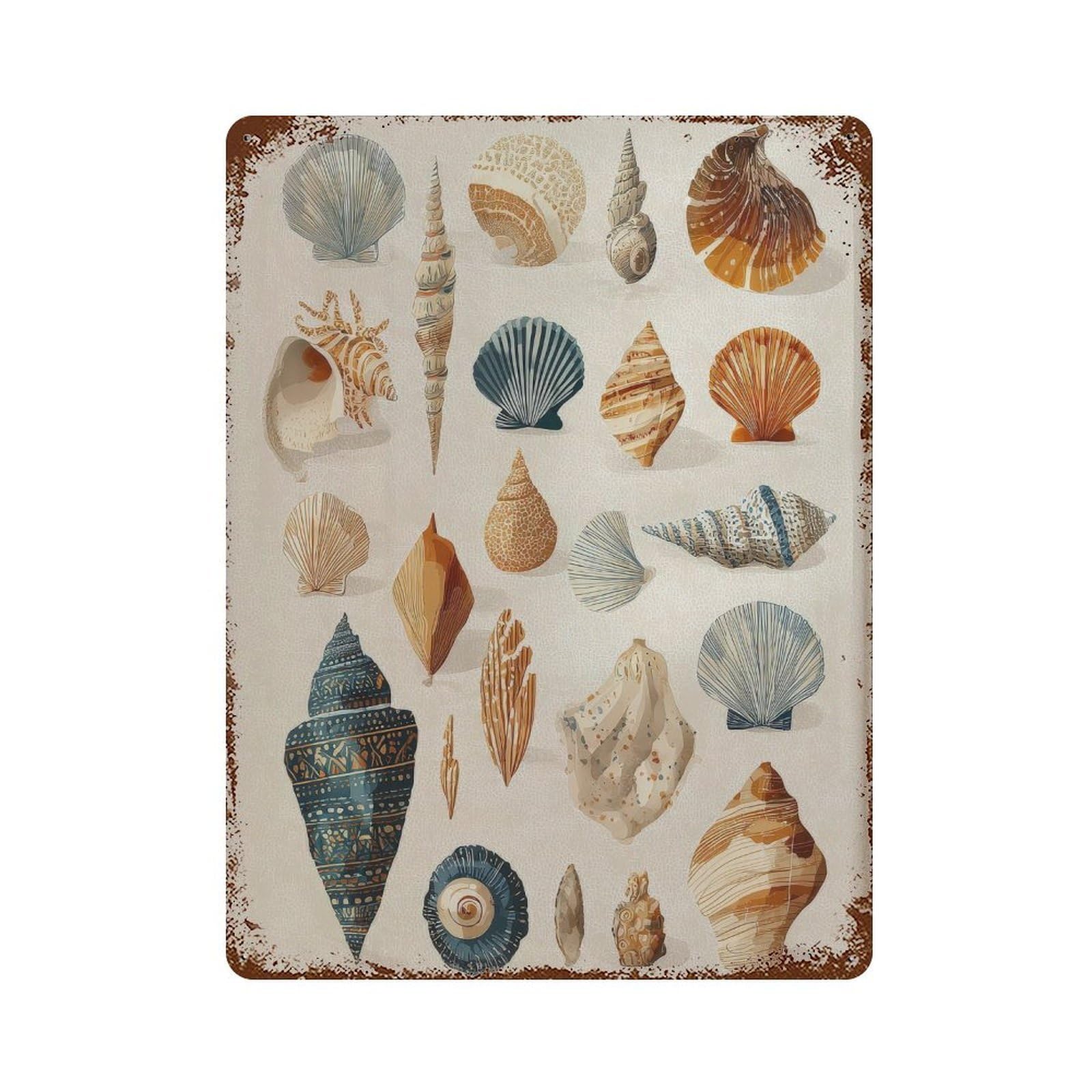 xiaoxiaoshen Seashells. Coastal Wall Decor Art Metal Tin Poster Modern Home Decor Art Home Bar Shop Decorations Vintage Sign 40x30cm