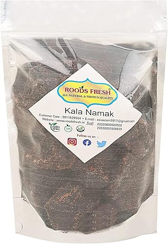 Miniatura 2 de CROW Cristales de sal negra del Himalaya totalmente naturales | Kala Namak entera | Trozos de sal negra | Trozos de Kala Loon (3.16 onzas)