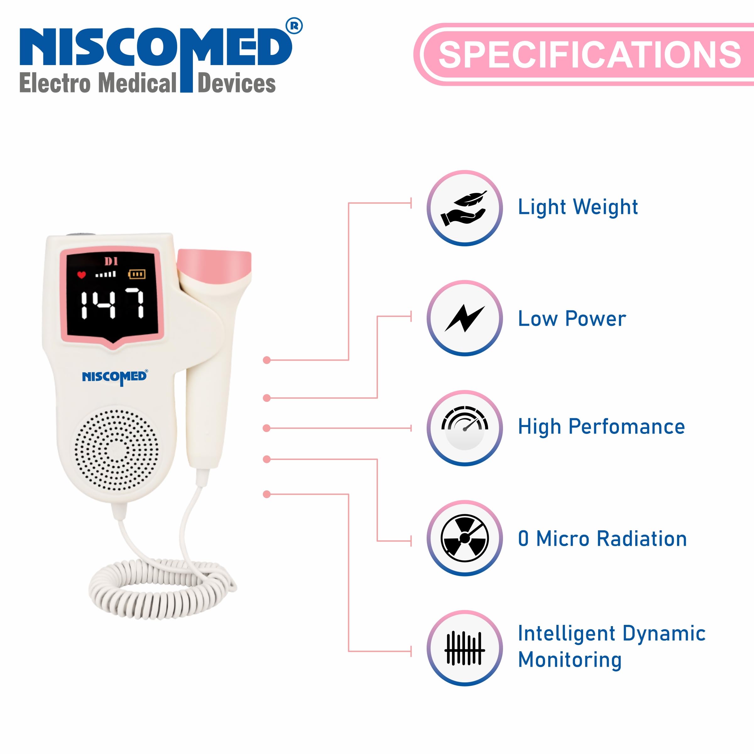 NISCOMED ND-106 White Fetal Doppler 4