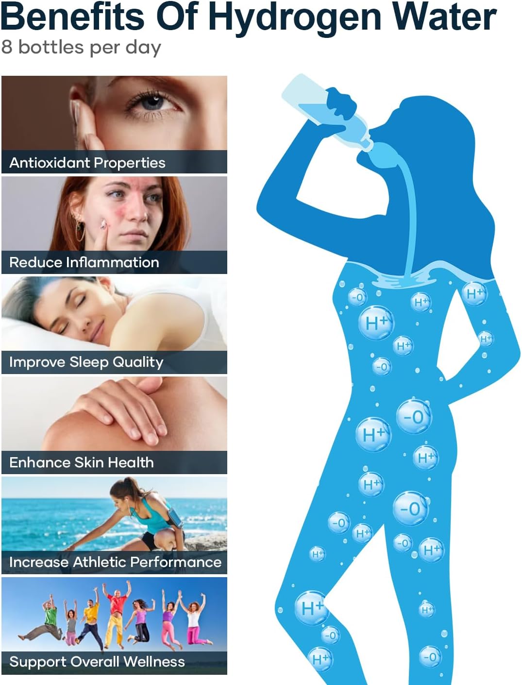 Hydrogen Water Bottle, BUZIO 4000ppb Hydrogen Water Bottles Generator Machine with Gen5 SPE/PEM Technology, Portable Athletic Performance Alkaline Water Bottle, with Dupont Membrane, OLED Display - Image 9