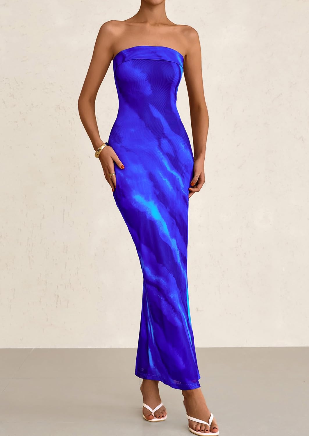 PRETTYGARDEN Womens Summer Printed Tube Maxi Dress Strapless Bodycon Sleeveless Long Beach Vacation Dresses - Image 7