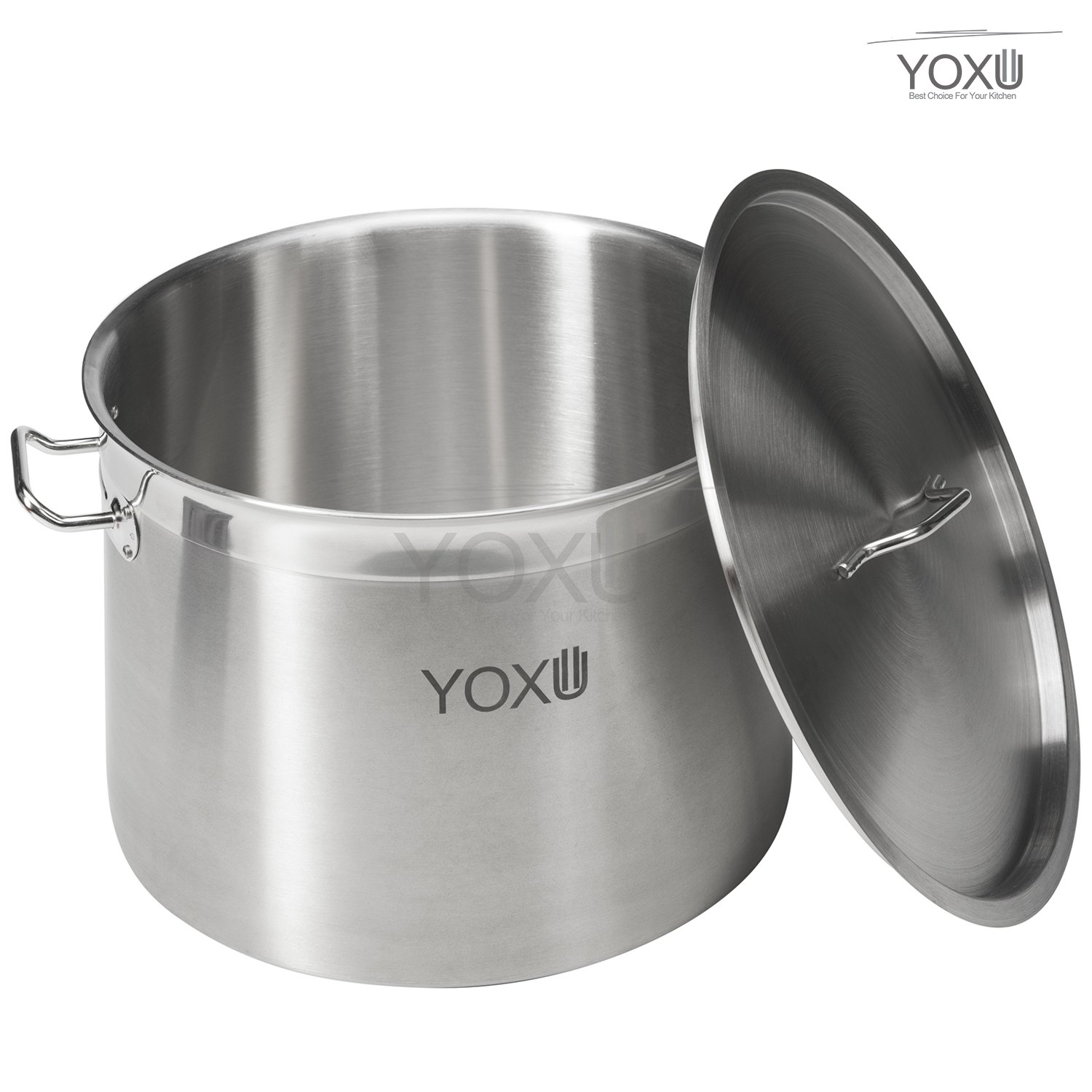PENTOLA CON COPERCHIO ACCIAIO INOX 18/10 CUCINA CATERING RISTORANTE AISI 304 (Diametro 25 cm altezza 18 cm)