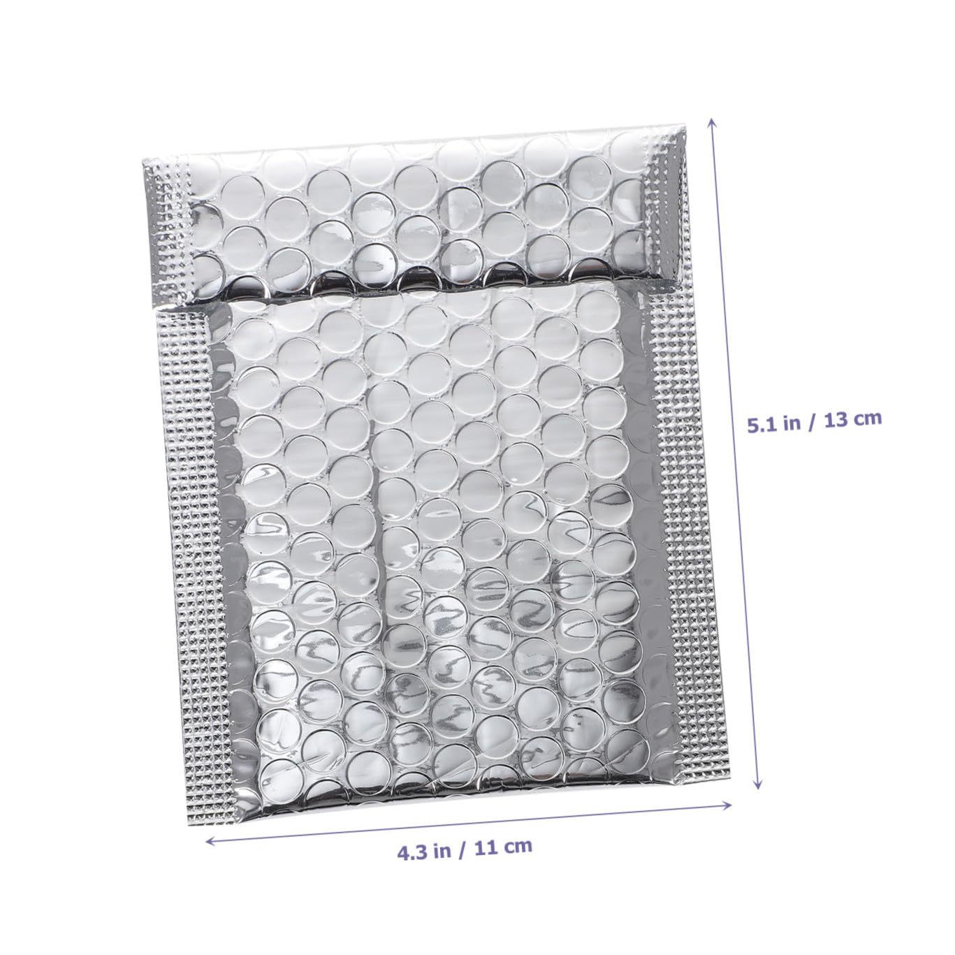 100 Enveloppes à Bulles D'emballage Auto-adhésives Argentées 110x130 40mm, Paquet D'expédition Matelassés Résistants aux Chocs, Enveloppes D'expédition Légères pour Bureau