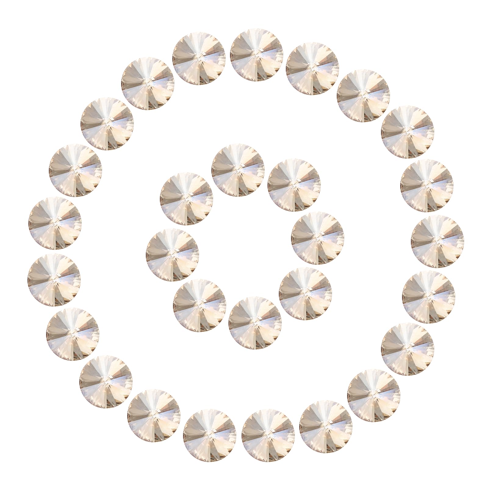 Diamantes de imitación rosa claro de 12mm con cristales facetados puntiagudos para ropa, 40 uds