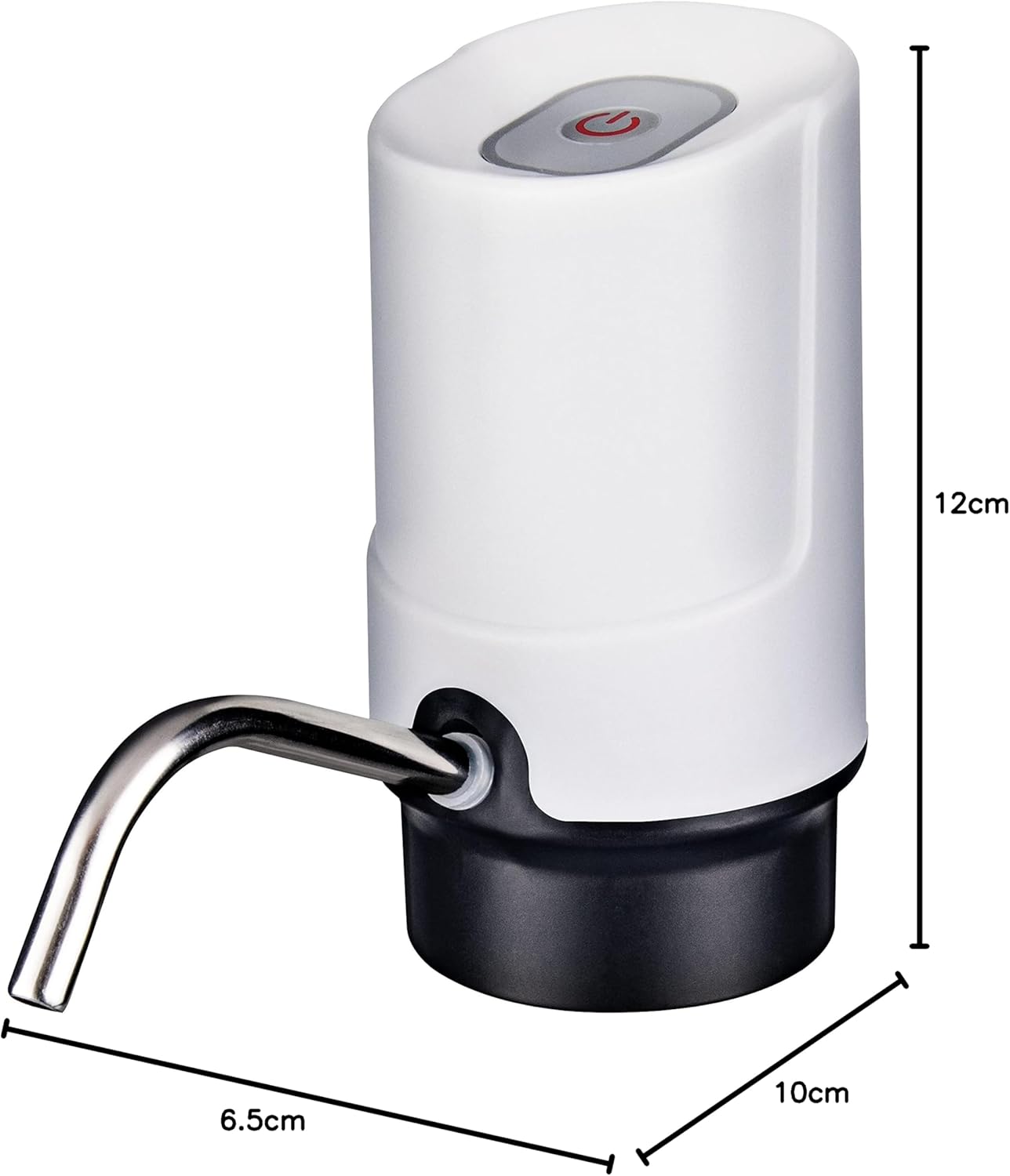 Dimensions of the Euro Home Electric Water Gallon Pump.
