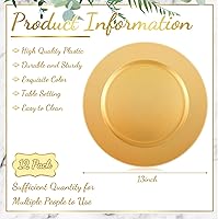 Vista 39 de Tanlade 50 Pcs 13 Inch Charger Plates Bulk Round Wedding Chargers Plastic Dinner Plates for Table Setting Wedding Party Decoration (Gold)