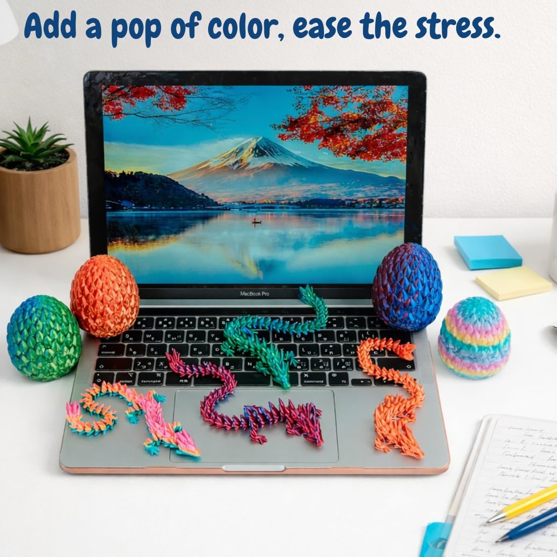 ELORION 4PCS 8,5" 3D Printed Dragon Eggs with Dragon Inside, Easter Basket Stuffers, Egg Hunt Filler for Kids
