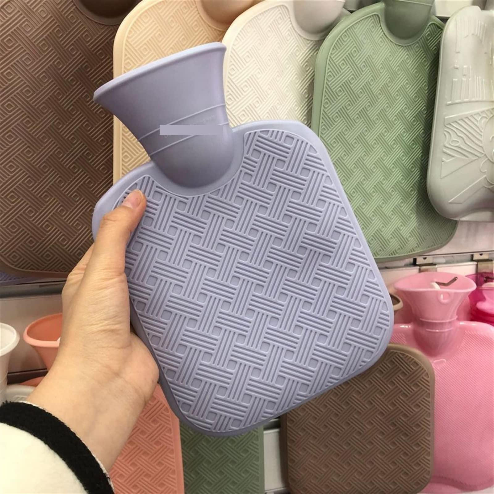 Botella de agua caliente apertura amplia, cómoda bolsa clásica multiusos, calentador manos y pies for aliviar el dolor hombros cuello(Pink)