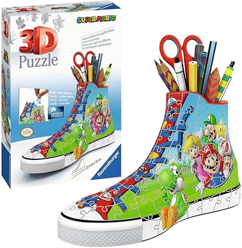 Miniatura 3 de Ravensburger Rompecabezas 3D de zapatos de Super Mario Brothers para niños y adultos a partir de 8 años, 108 piezas, no requiere pegamento