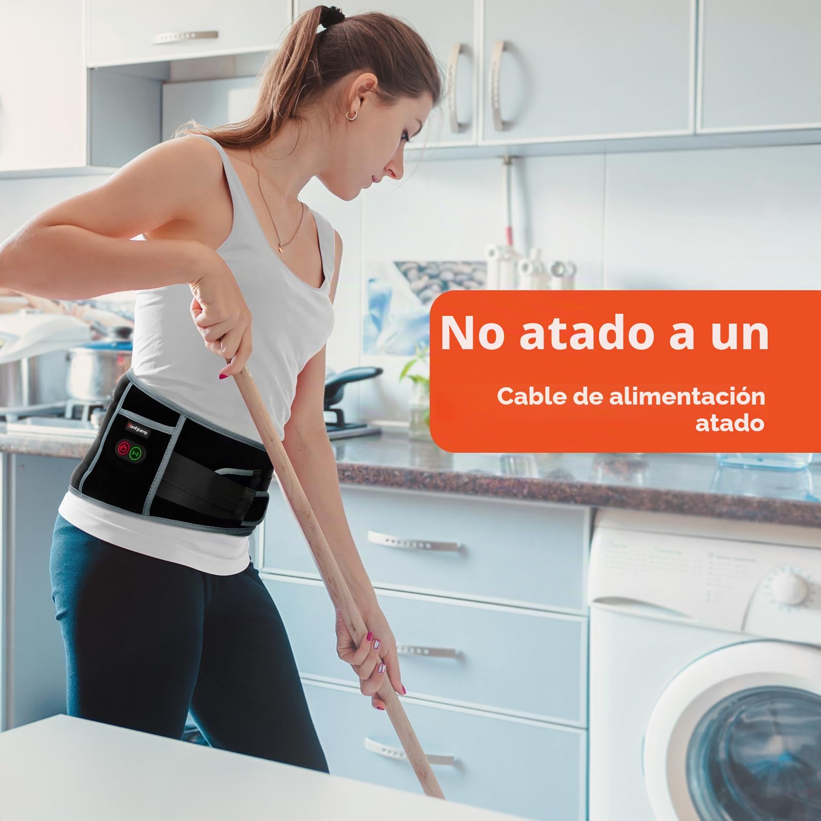 Comfytemp Almohadilla Eléctrica Lumbar, Esterilla Electrica Para La Cintura Con 3 Modos De Calefacción Rápida Y Masaje, Manta Electrica para la Zona Lumbar y Abdominal, Para Aliviar El Dolor