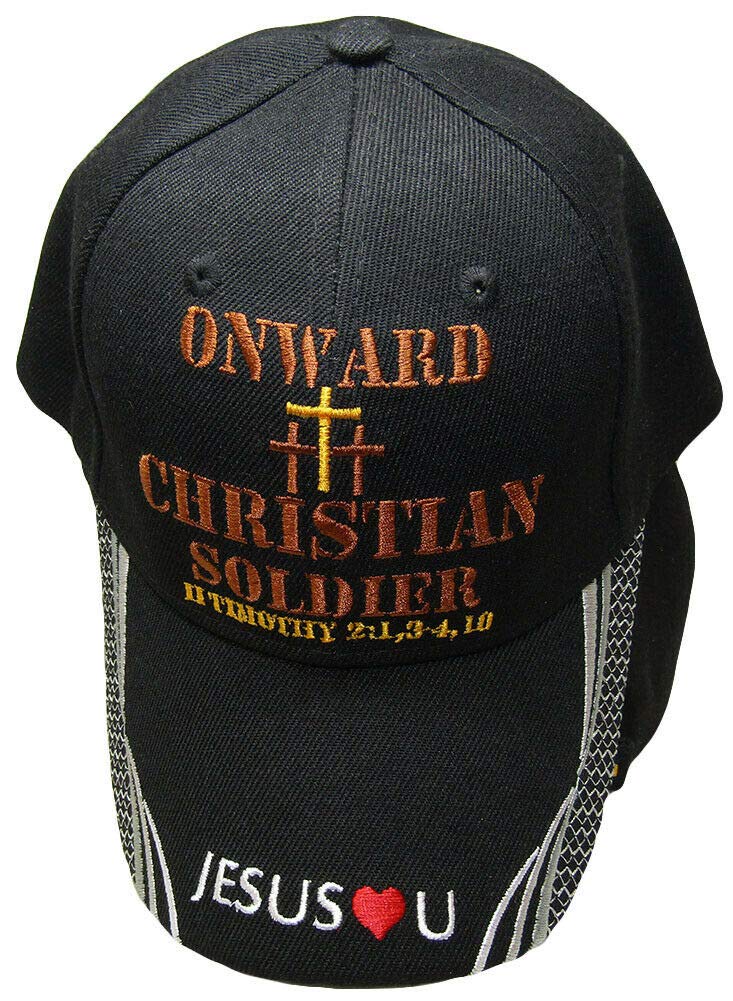K's Novelties Onward Christian Soldier Jesus Christan Cap Hat (Cap830) Color Black T1