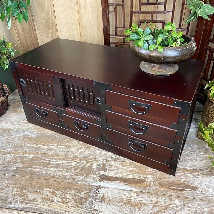 Amazon|人気再入荷民芸家具桐材天然無垢和引き戸付きチェスト横長 Amazon|人気再入荷民芸家具桐材天然無垢和引き戸付きチェスト横長