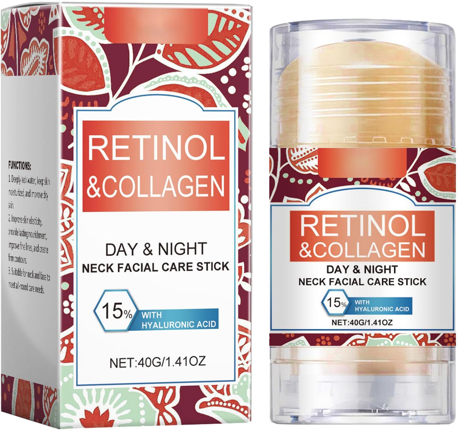 Retinol & Collagen Neck Facial Care Stick, Firming Serum Stick Retinol, Neck Firming Cream Tightening Lifting Sagging Skin, Retinol Collagen Hydrating Moisturizer Stick With Hyaluronic Acid (1)