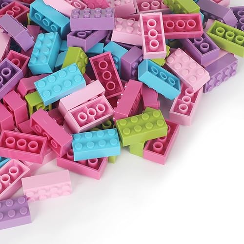 ekuzi Ladrillos de construcción de 2 x 4 compatibles con todas las principales marcas, 121 piezas de bloques pequeños clásicos básicos de alto