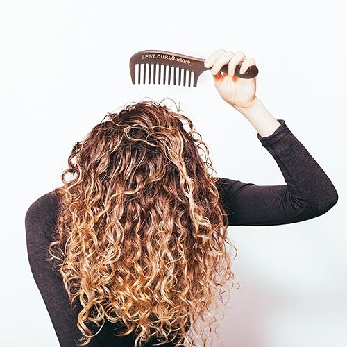 Miniatura 8 de Controlled Chaos Peachwood Peachwood - Peine antiestático desenredante para cabello rizado, peine de masaje para hombres, mujeres y niños