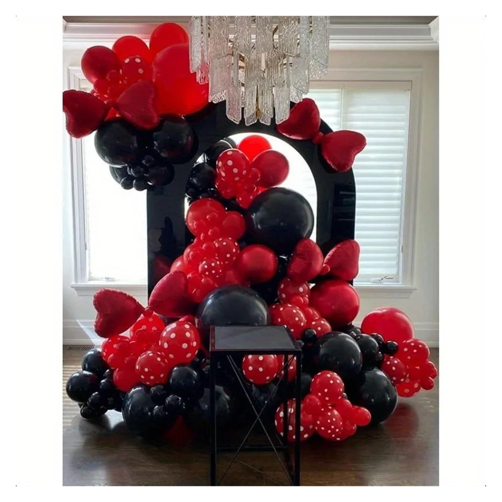 123-teiliges Schwarz-rotes Luftballon-Bogen-Set for Hochzeit, Party, Abschlussfeier, Valentinstag, Dekorationen Für Partys