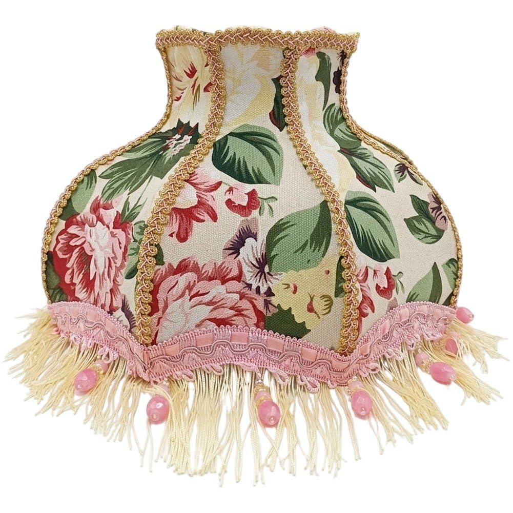 Victorian Fringe Lamp Shade Vintage Lampshade with Tassel Replacement Light Cover Lampshades for Table Floor Bedside Lamps