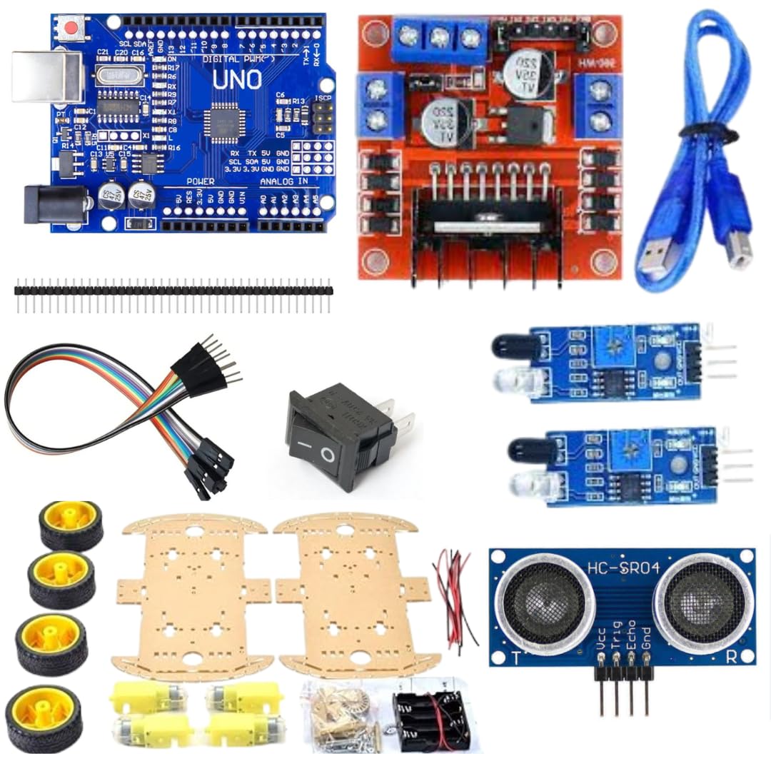Robo Innovation All in One 4WD kit || Line Follower || Obstacle Avoiding || Edge Detector || Human Follower (B0CXMD5DFR) Amazon Price History, Amazon Price Tracker