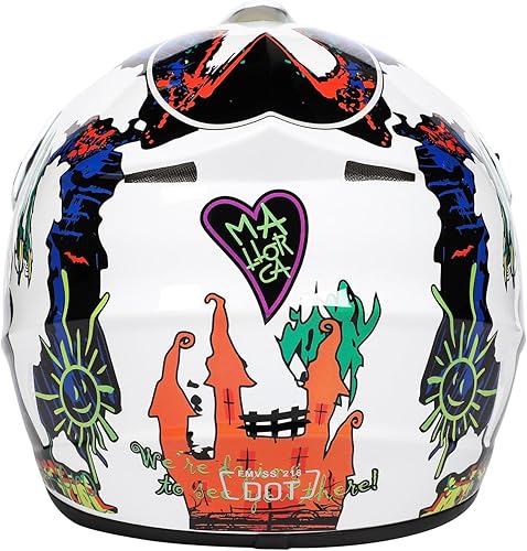 Miniatura 2 de Casco Motorcross, casco todoterreno para motocross, casco ATV, casco de motocicleta juvenil, casco de cara completa unisex, cómodo y ligero,