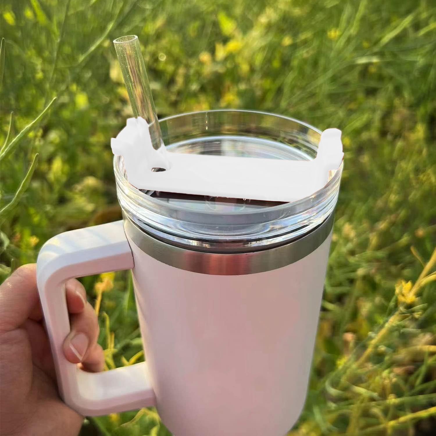 40 OZ Tumbler Lid Compatible For Stanley, Spill Proof Splash Resistant Tumbler Covers Fit For Stanley And More Coffee Mugs 2 Pack 40 Oz White - View #5