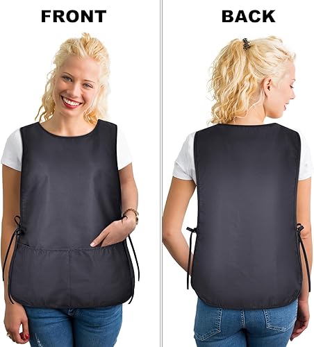 Miniatura 2 de TFTAFAN Delantal Cobbler Unisex Impermeable Delantal con 2 Bolsillos Profundos Art Smock para Pintar Limpieza Artiest Delantal Trabajo Cocina