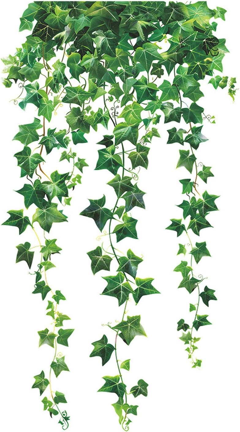 Hanging Ivy Wall Decal, Green Vine Leaves Design, 38.2 x 21.3 inches, Removable Wall Stickers for Living Room and Bedroom